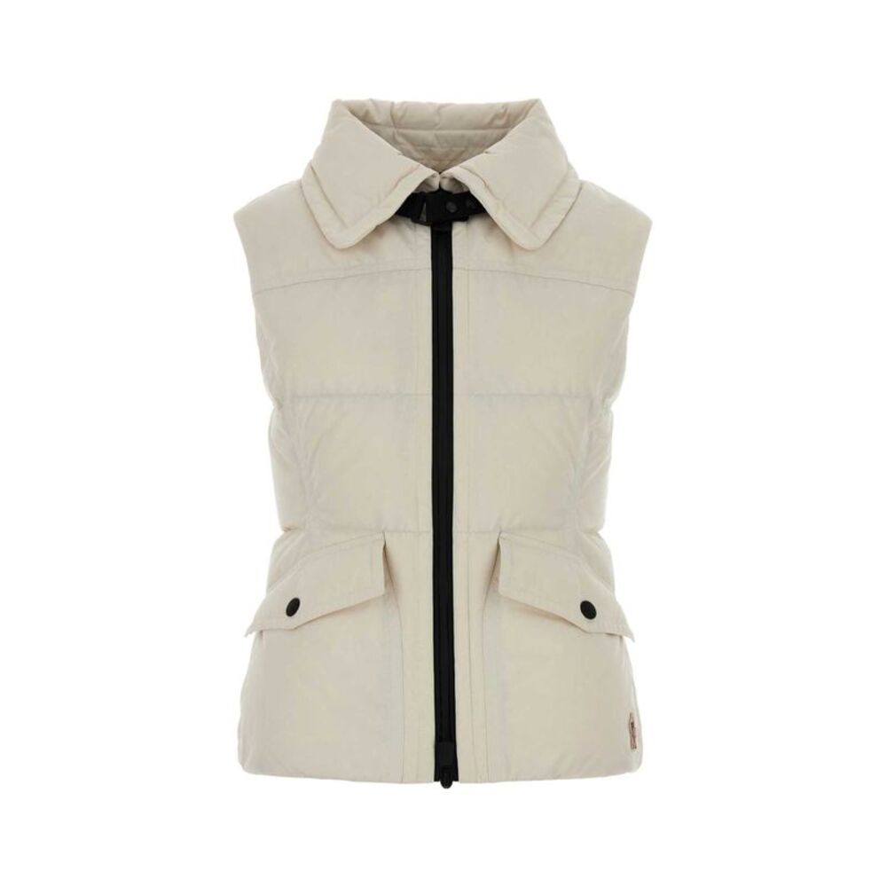 Moncler Grenoble Women Ivory Polyester Sleeveless Hallaine Down Jacket